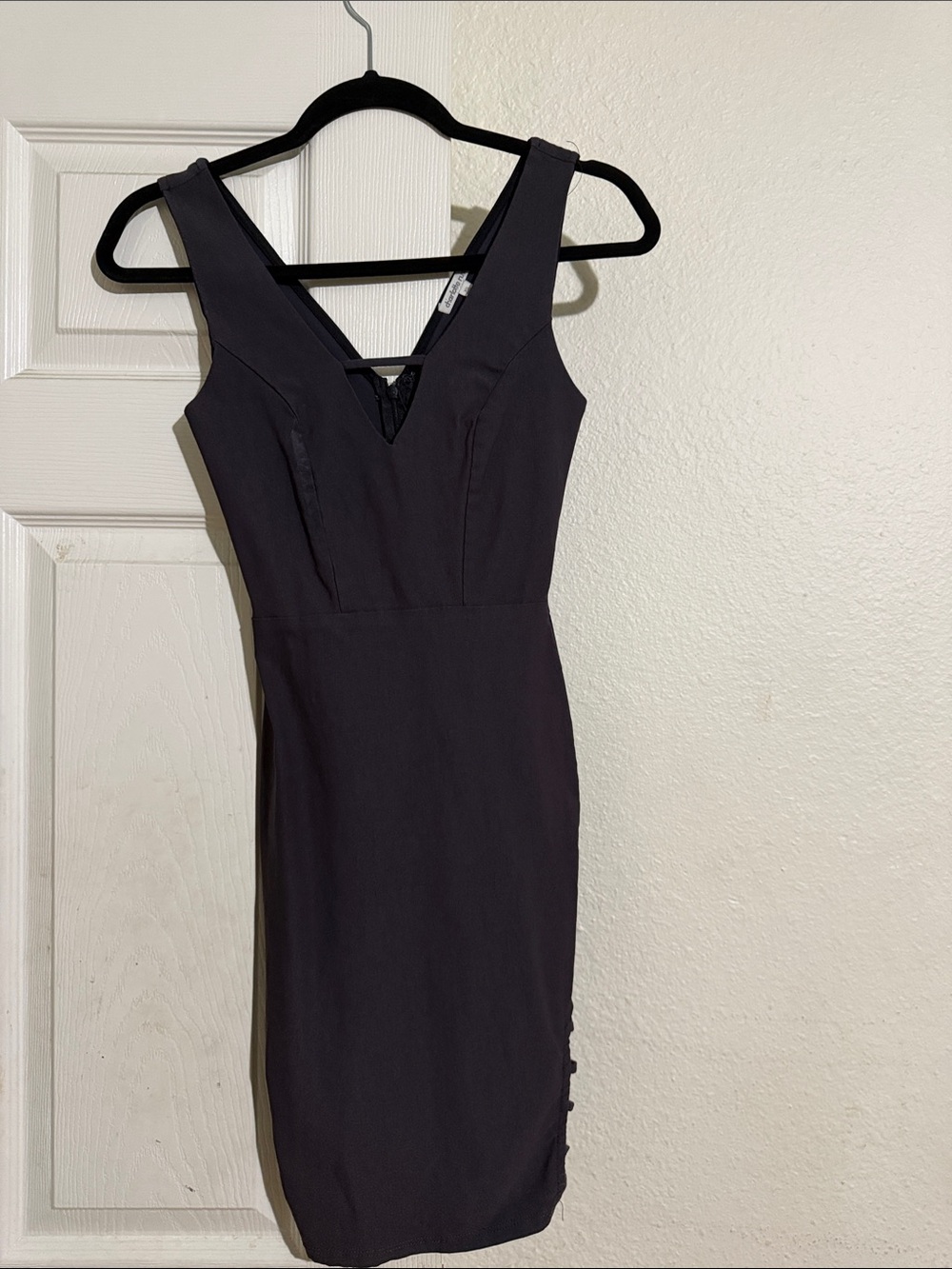Charlotte Russe Black V-Neck Midi Sheath Dress